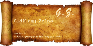 György Zolna névjegykártya